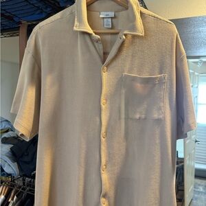 Men's Beige Short Sleeve Shirt
